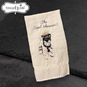Mud Pie Royal Breeds Linen Towel- Schnauzer